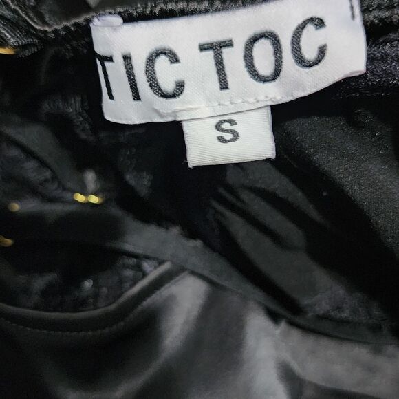 Tic Toc Bodycon Sheer Lace Strap Underwire Bra Top Mini Dress/Lingere Black Sz S - Picture 6 of 7